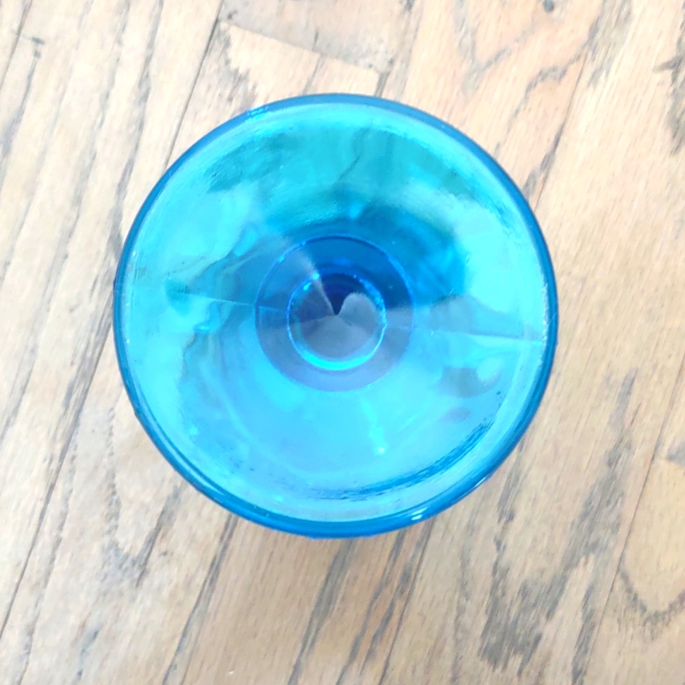 LE Smith Cobalt Blue American Eagle Stars Glass Goblet - Picture 6 of 8